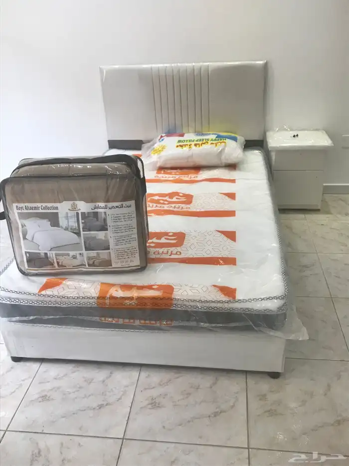 سرير نفر ونص خشب طقم كامل 1