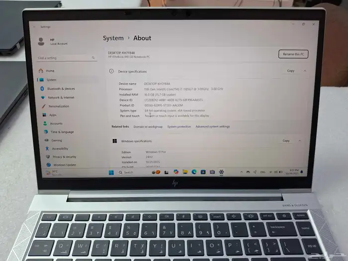 لابتوب HP بحالة ممتازة وشكل أنيق ونحيف جدا وجسم معدن 7