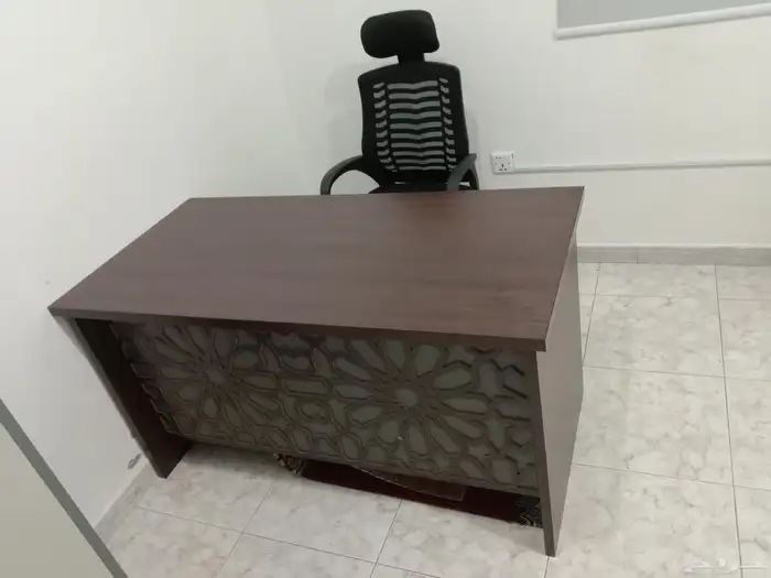 مكتب مدير جديد مودرن طقم كامل مع دولاب ملحق طاولة شاهي 19