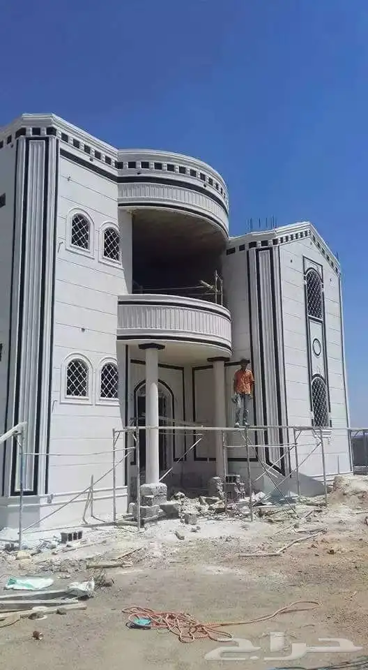 ديكورات خارجية اسمنتيه لياسه ملونه بطحاء الرياض بديل الحجر 11