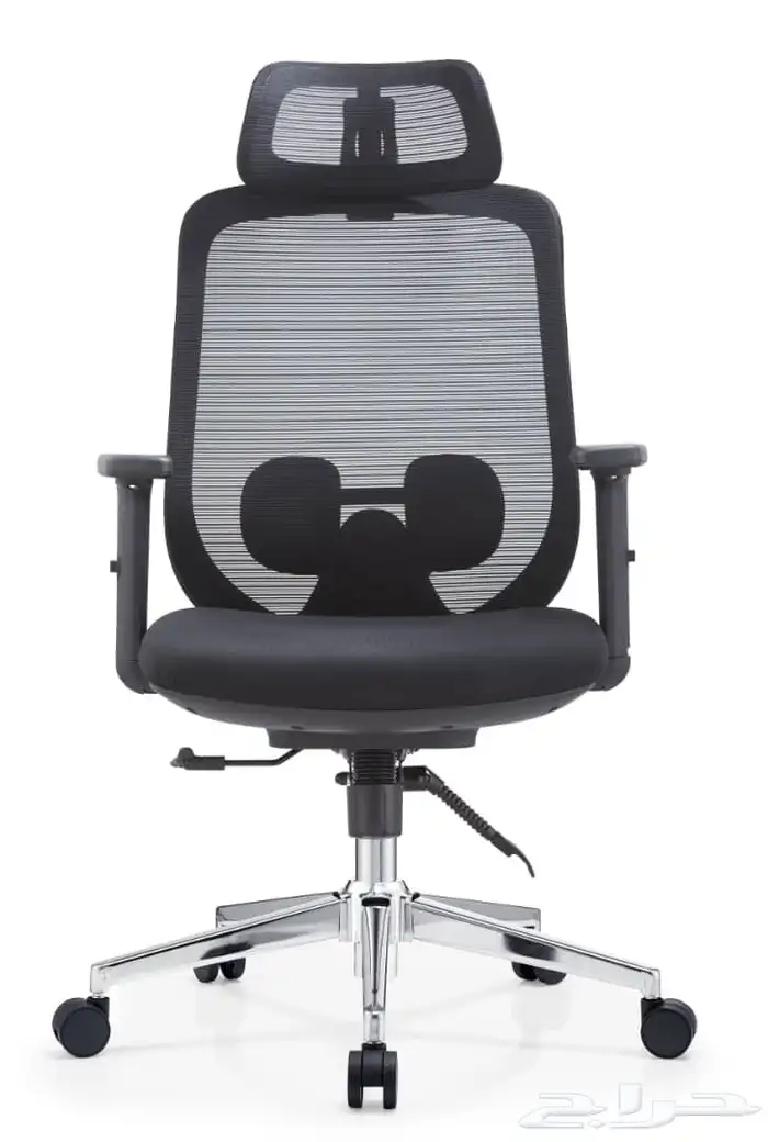 كراسي متحرك ظهر عالي شبك مريح بمسند رأس 6