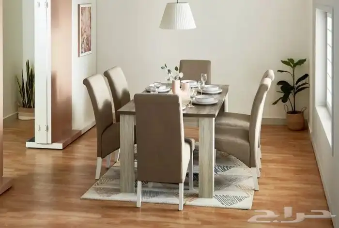 طاوله 6 كرسي وسرير ومرتبه من هوم بوكس 2