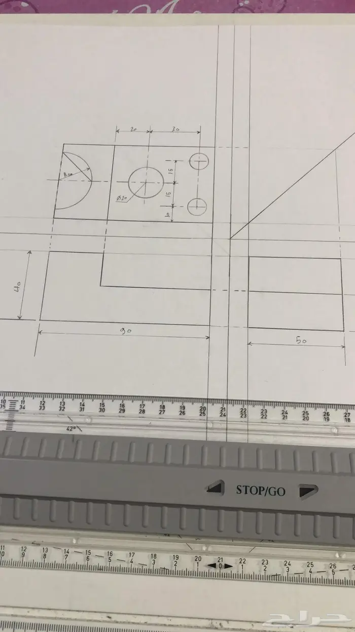 رسم هندسي دراونق لكلية الجبيل والمعهد التقني بالجبيل 4