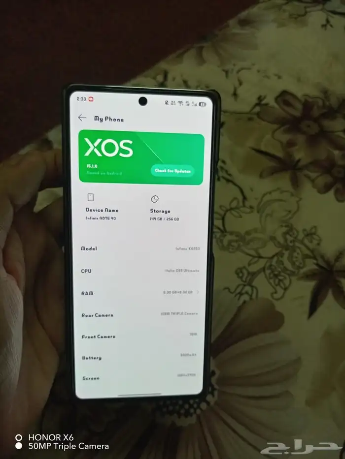 INFINX NOTE 40 WITH BOX OR 3 COVERS 2 MONTHS UNDER WARRANTY 1