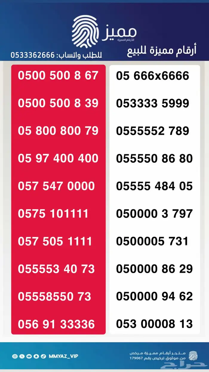 ارقام ممميزة جدا جدا 0