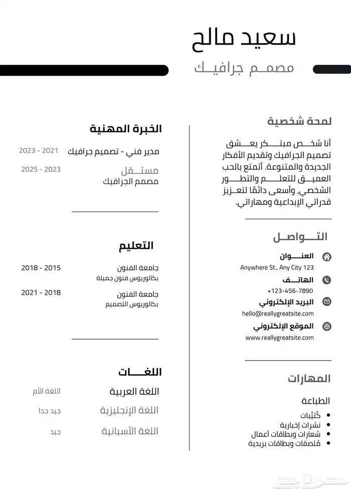 تصميم سيرة ذاتية (CV) بسعر رمزي 8