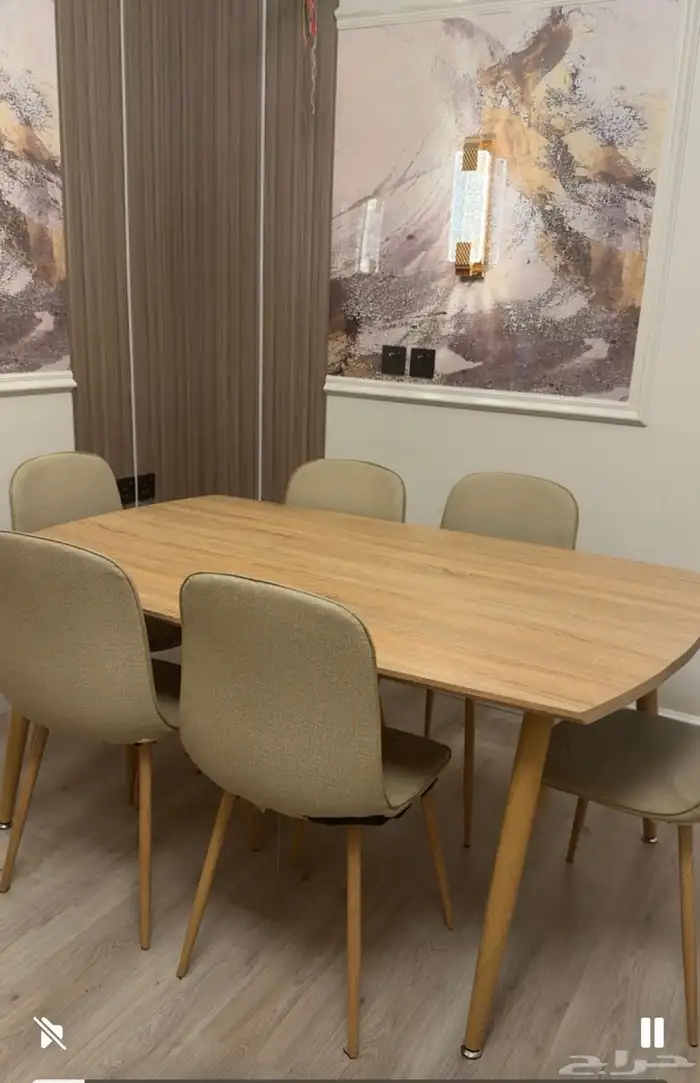 طاولة سفره مع 6 كراسي جلد 1