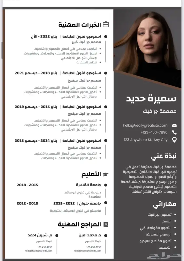 تصميم سيرة سيرة ذاتية احترافية 0
