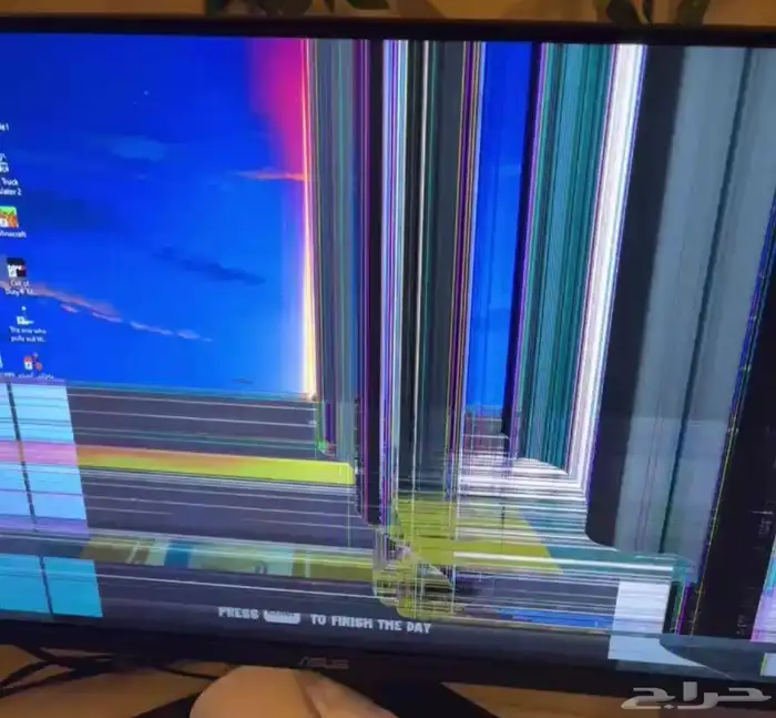 شاشة اسوس vg27مكسوره مع كامل ملحقاتها وكرتونها 4