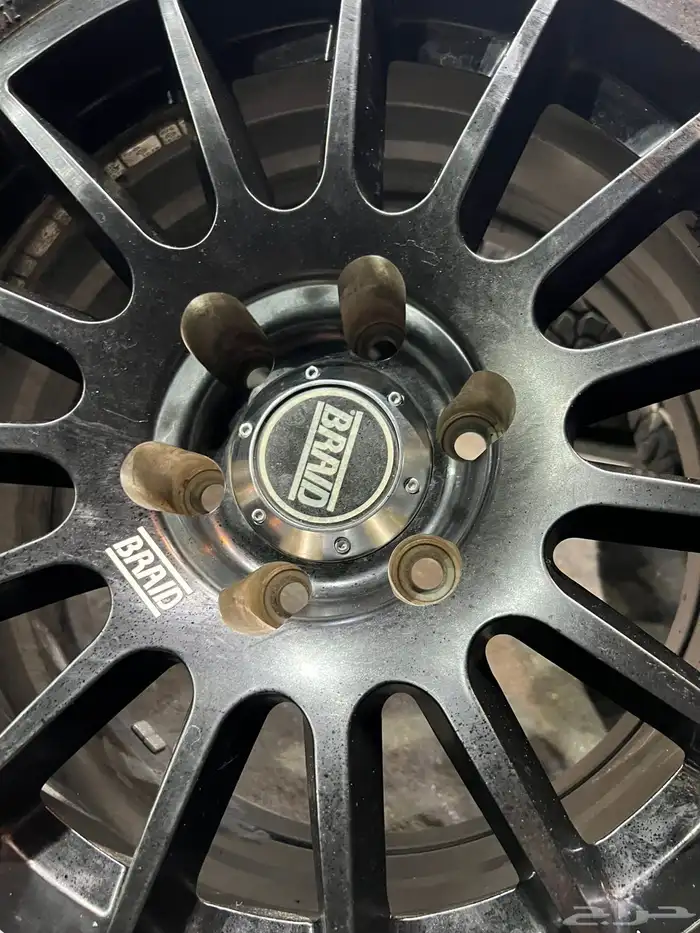 جنوط برايد اصلي 6 مسمار مع كفرات بي اف ربع حجري17 بلاتينيوم 24