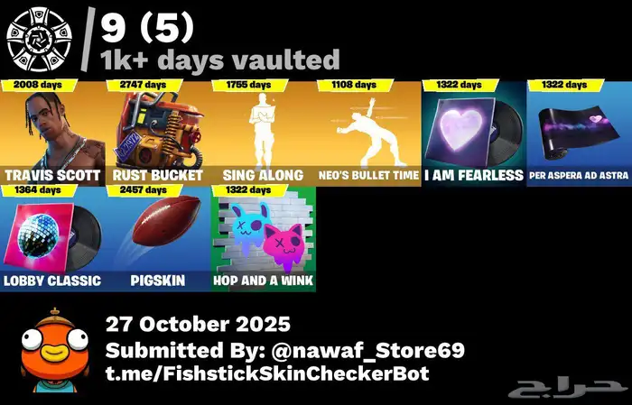 حساب فورت نايت ترافيس كوت 5