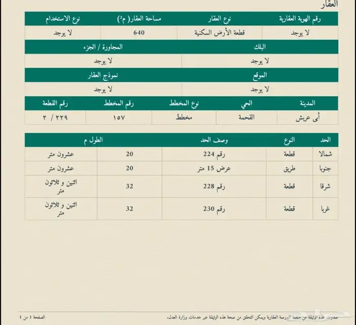 أرض للبيع بمخطط القحمه بصك اكتروني من المالك مباشره 0