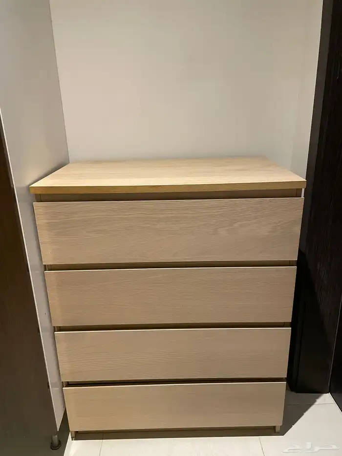 طاوله خشب ايكيا بني فاتح ادراج 0