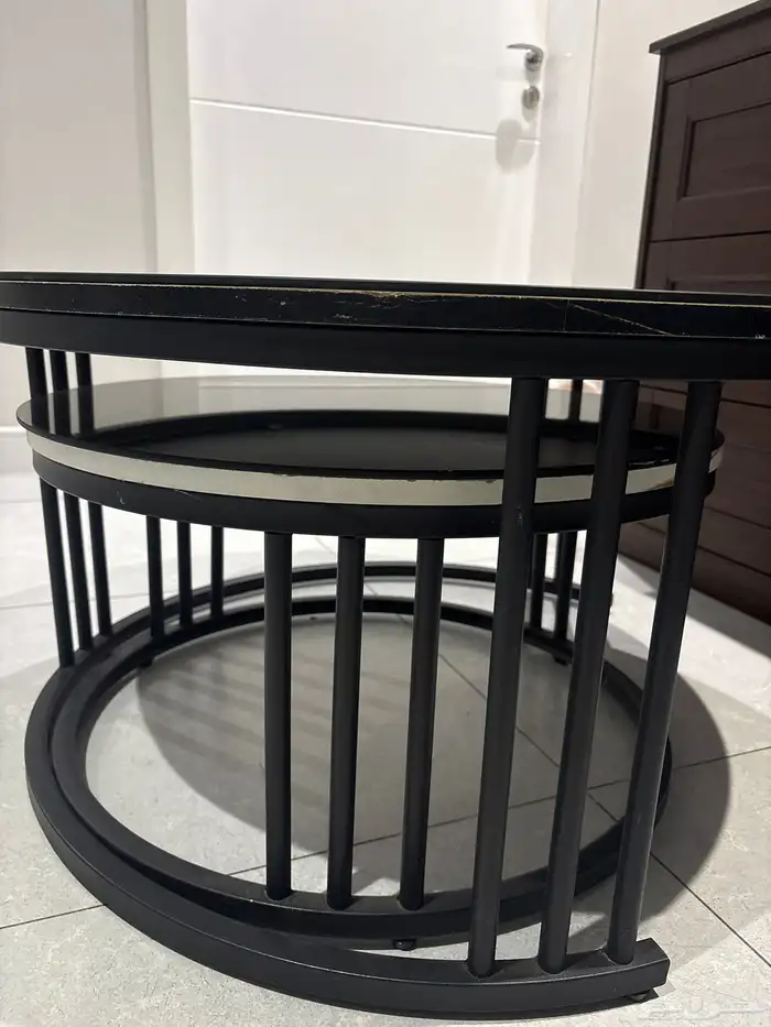 طاولتين خشب بقزاز متحرك 0