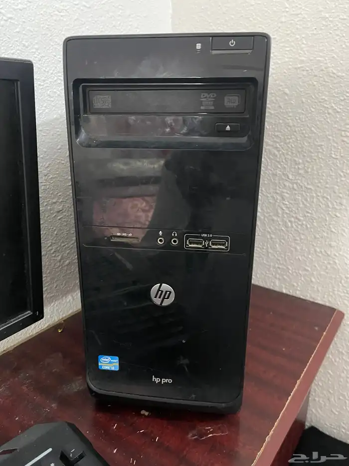 كمبيوتر مكتبي hp كور i3 مع شاشة واغراضه 2