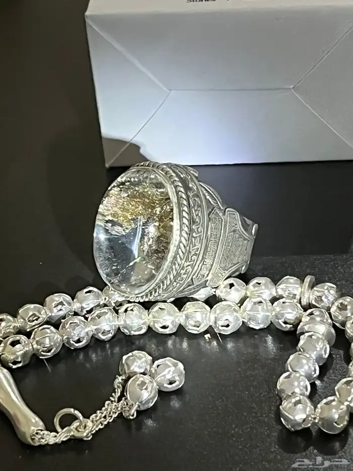 احجار كريمه طبيعي اصلي مسباح وفضه إيطالي عيار 925 37