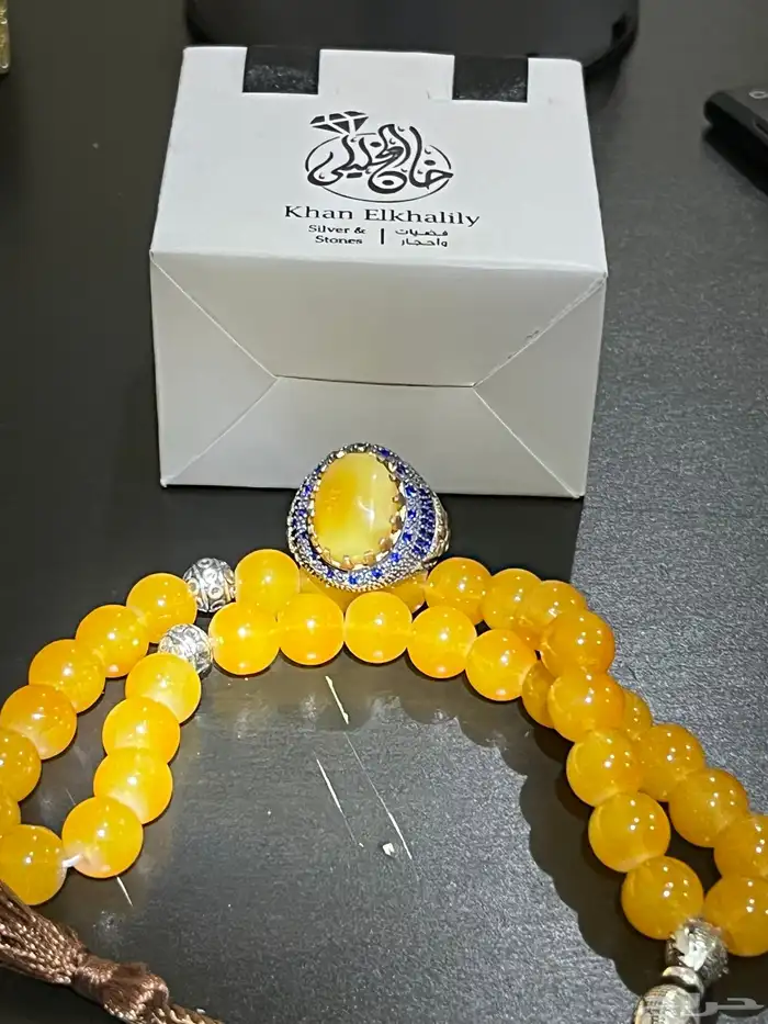 احجار كريمه طبيعي اصلي مسباح وفضه إيطالي عيار 925 33