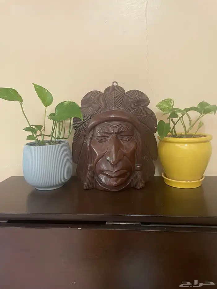 A wooden craved head راس خشبي منحوت 12