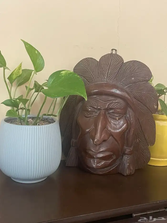 A wooden craved head راس خشبي منحوت 15