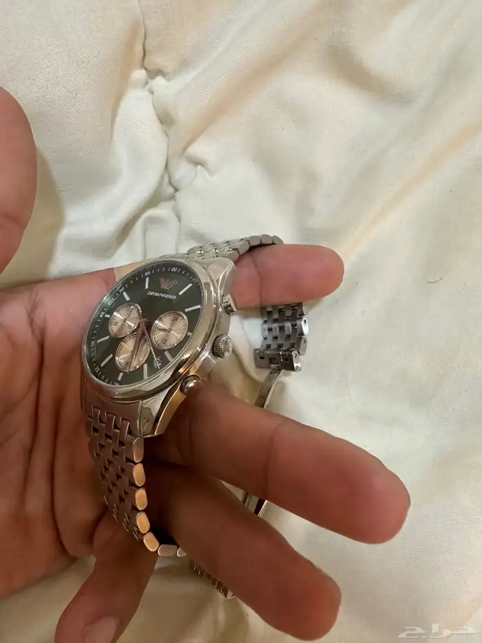 ساعة ارماني كرونوغراف ووقت وتاريخ اصلي ميناء اخضر 7