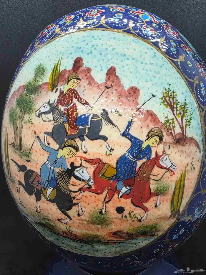 بيضة نعام طبيعيه لوحة فنية 3