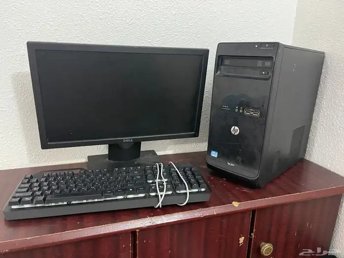 كمبيوتر مكتبي hp كور i3 مع شاشة واغراضه 0