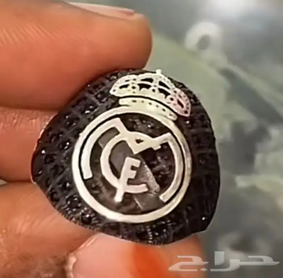 خاتم فضه عيار 925 شعار الريال مدريد 0