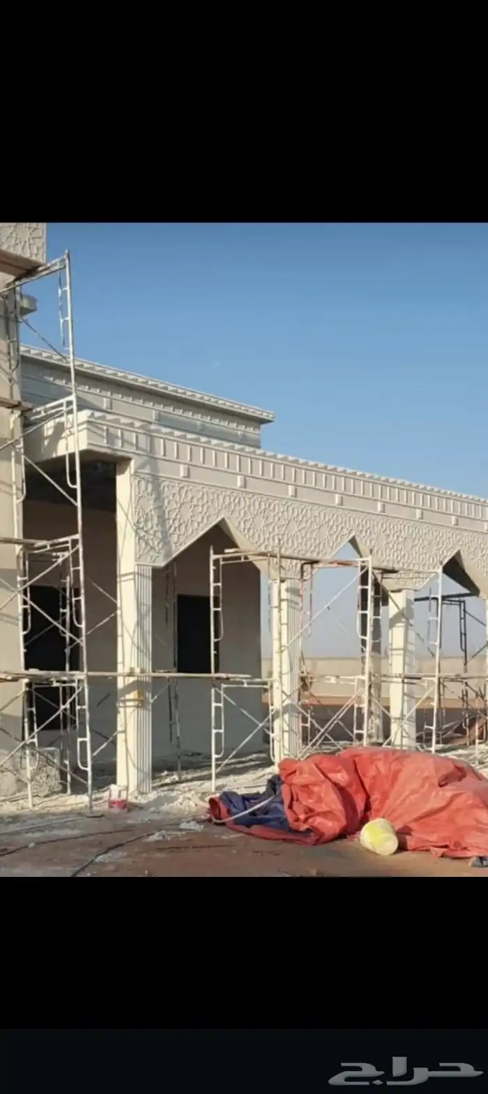 ديكورات خارجيه والياسه ملونه بلاسمنت الأبيض 7