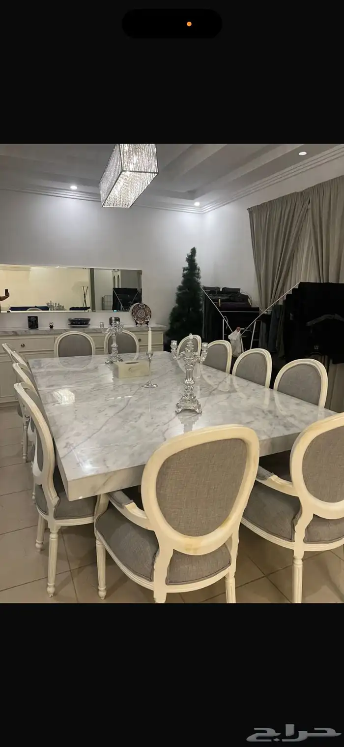 للبيع طاوله طعام رخام طبيعي 12 كرسي 1