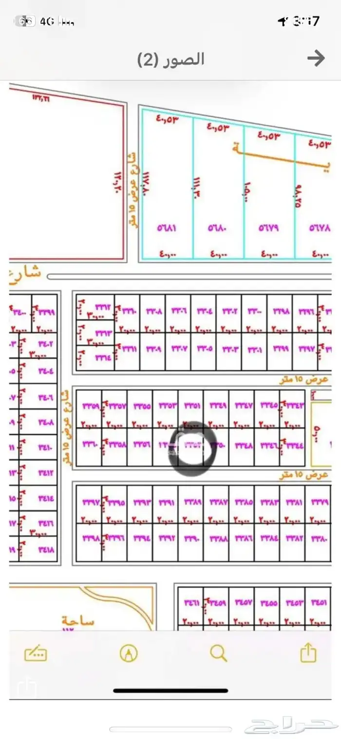للبيع ارض من المالك في الدوادمي مخطط988 العليا مساحة600جنوبي 0