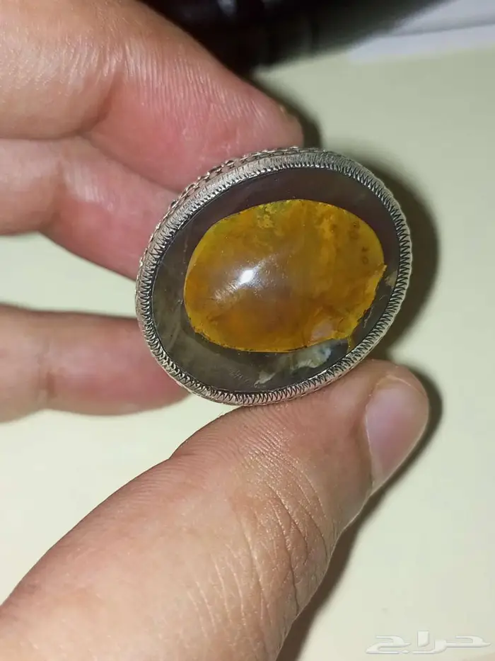 خاتم عقيق جزع مزعفر 0