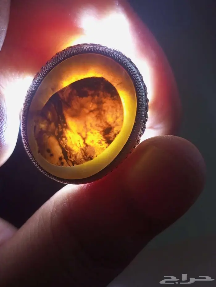 خاتم عقيق جزع مزعفر 1