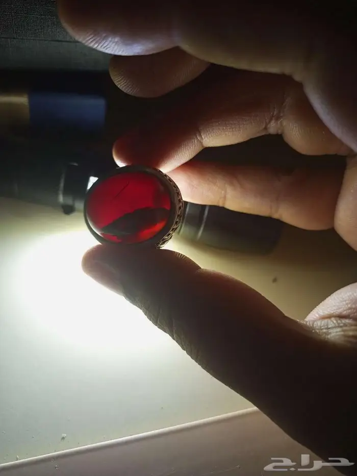 خاتم عقيق كرزي مزعفر 1