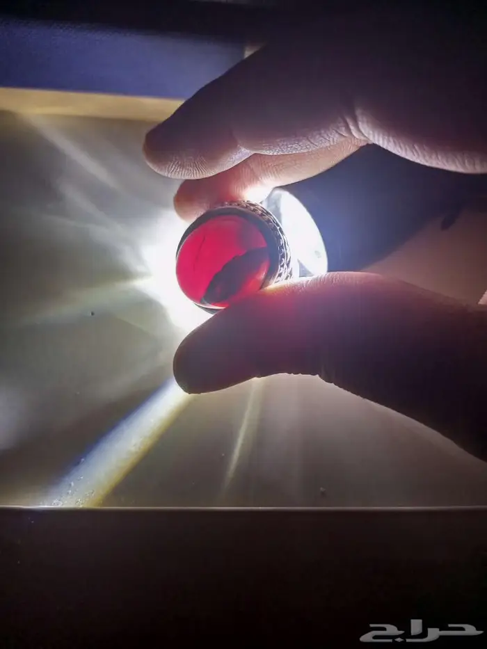 خاتم عقيق كرزي مزعفر 4