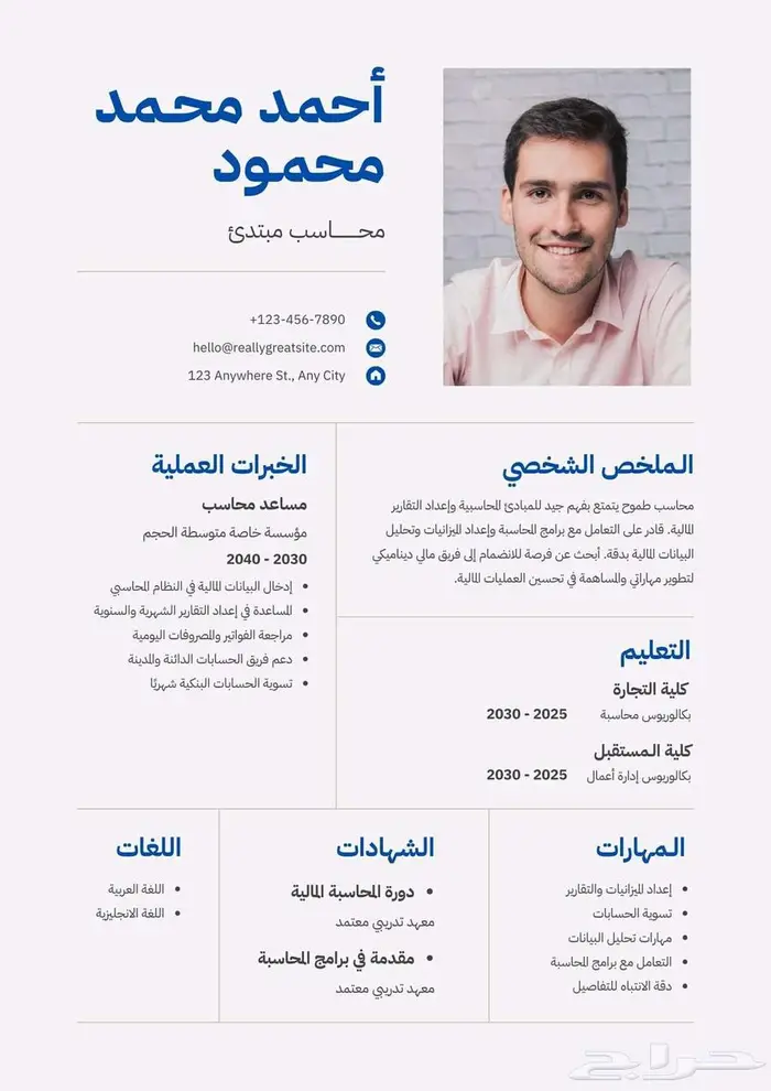 عمل سيرة ذاتية CV احترافية 3
