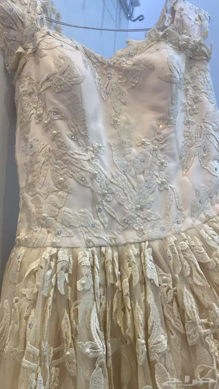 فستان سهره ومناسبات القماش فخم فيه كرستال ولولو وتطريز 1