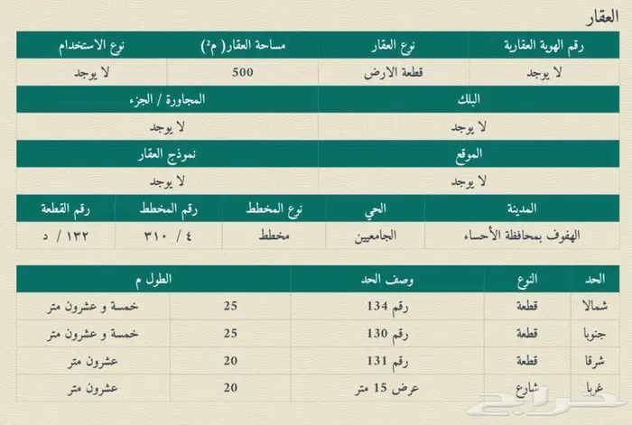 ارض للبيع في حي الجامعيين قريبة للمسجد 1