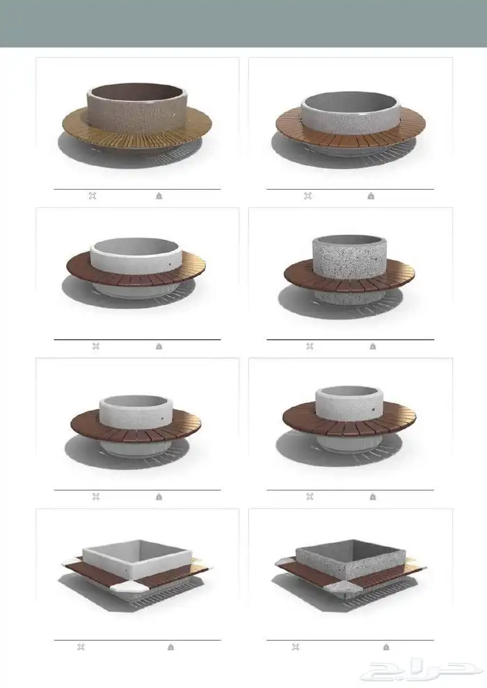 كراسي خرسانيه احواض زهور جميع اعمال زينة الحدائق 36