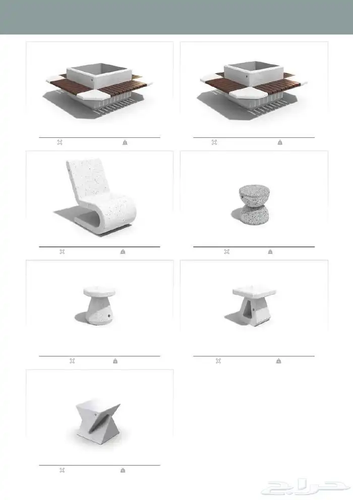 كراسي خرسانيه احواض زهور جميع اعمال زينة الحدائق 37