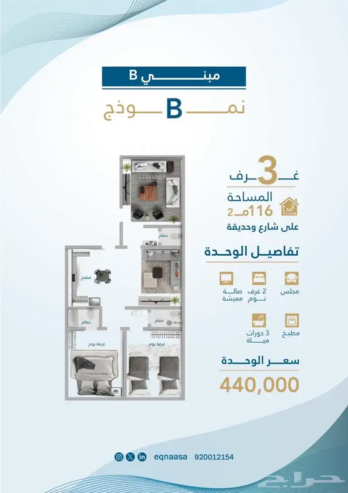 شقق وملاحق دور كامل تحت الإنشاء مقابل حديقة درب الحرمين 5