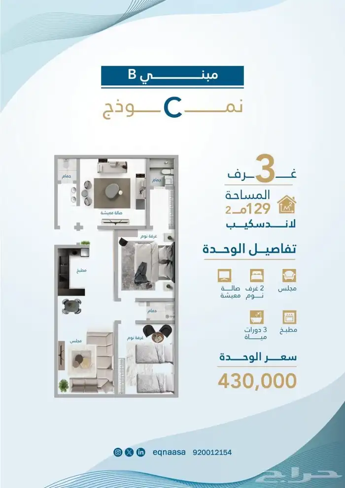 شقق وملاحق دور كامل تحت الإنشاء مقابل حديقة درب الحرمين 2