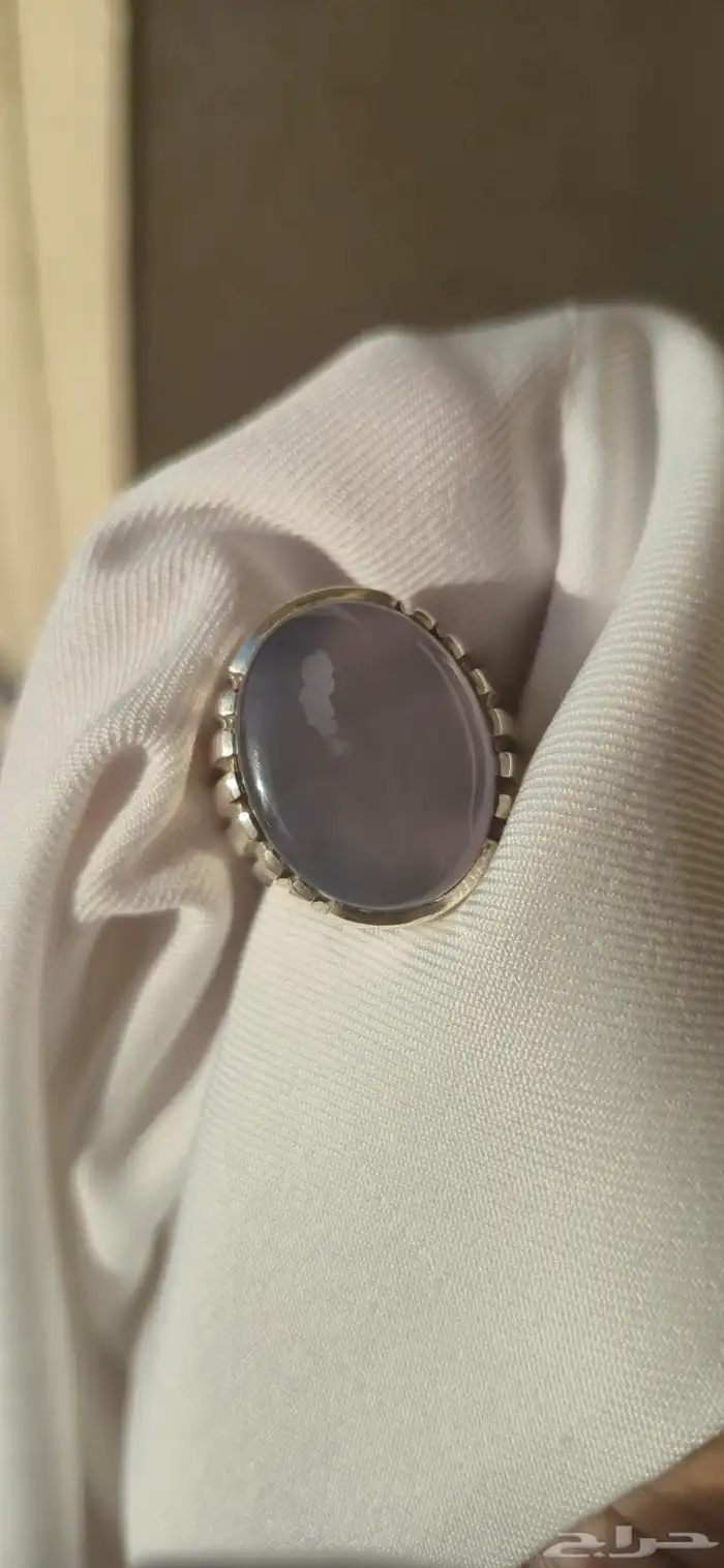 خاتم فضة عقيق لون جميل 0