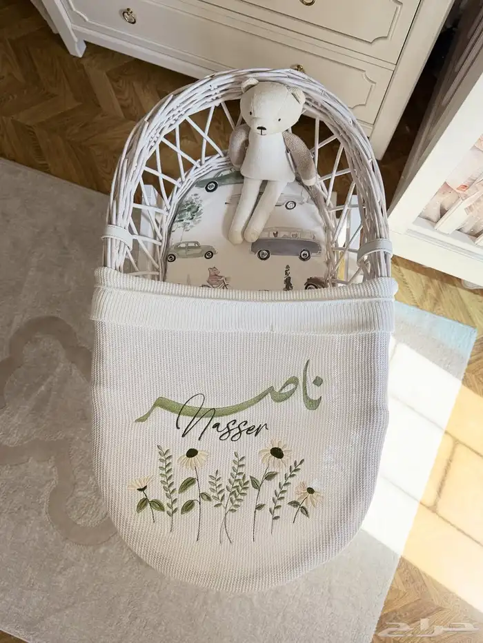 بطانية مطرزة بالاسم وبانر استقبال مواليد 4