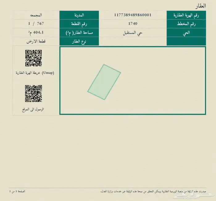 ارض للبيع بمخطط 1740 بالمجمعة حي المستقبل ( مالك ) 1