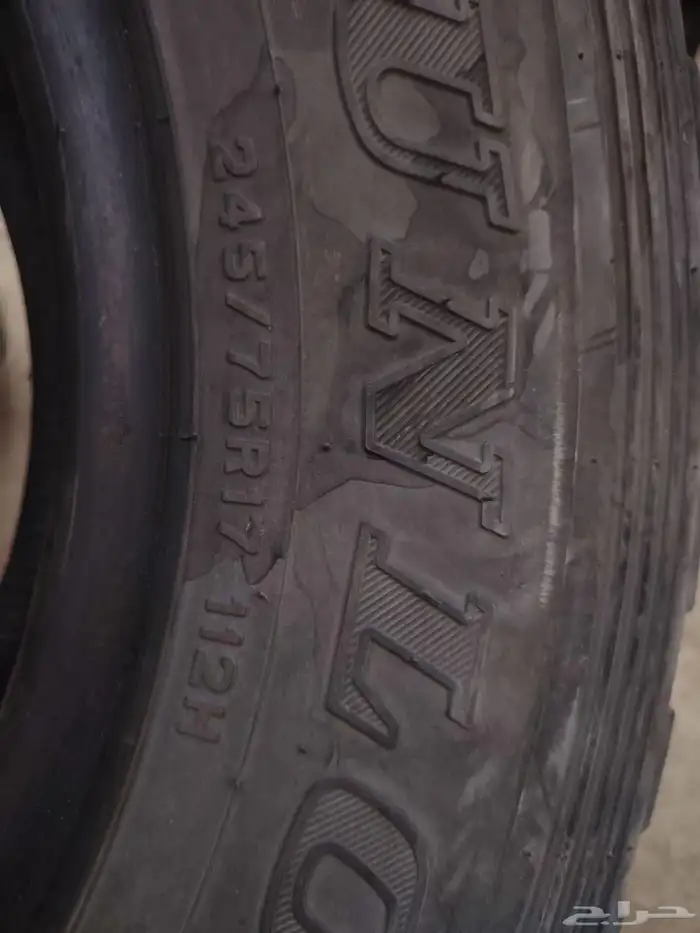 كفرات دنلوب وكاله لبنه المقاس 245 75 17 نضيف تاريخ 2023 2