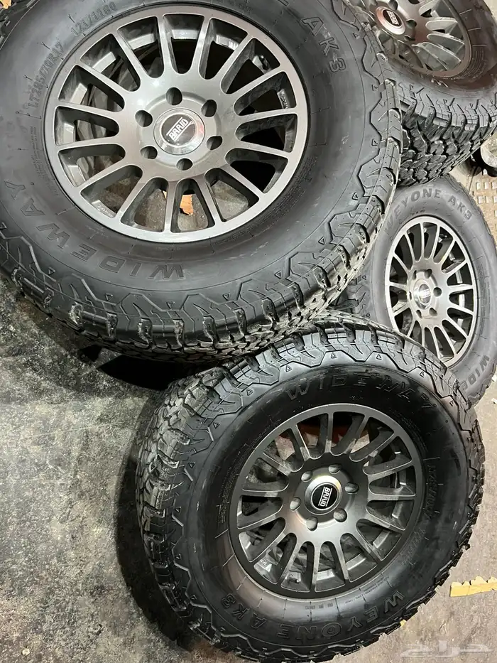 جنوط برايد 6 مسمار مع كفرات نص حجري ودواي مقاس 17 19