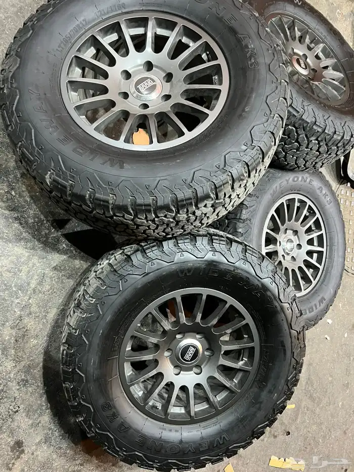 جنوط برايد 6 مسمار مع كفرات نص حجري ودواي مقاس 17 16