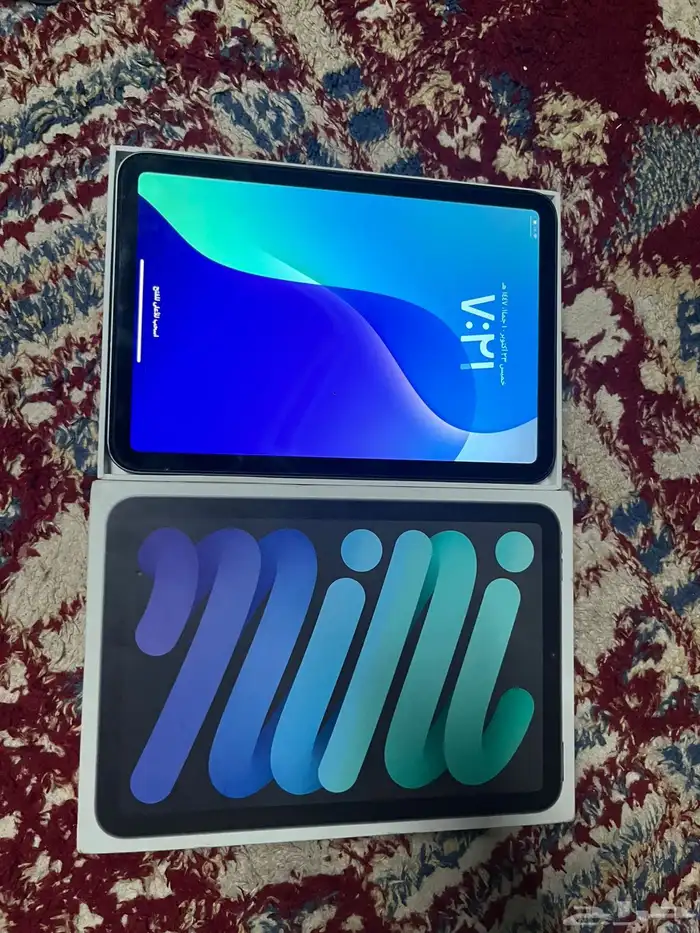 للبيع ايباد مني6 معه كرتون بس نسبه البطاريه94 الموقع طبرجل 0