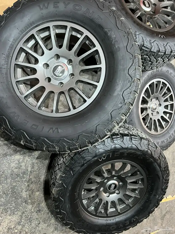 جنوط برايد 6 مسمار مع كفرات نص حجري ودواي مقاس 17 0