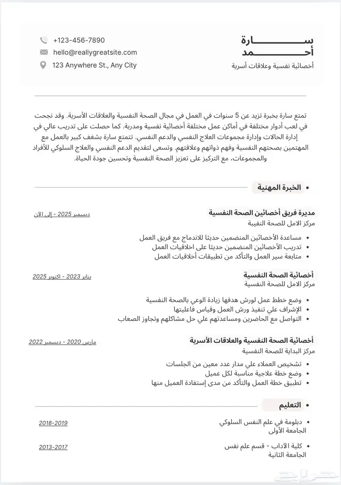 سيرة ذاتية احترافية عربي وانجليزي ATS 3